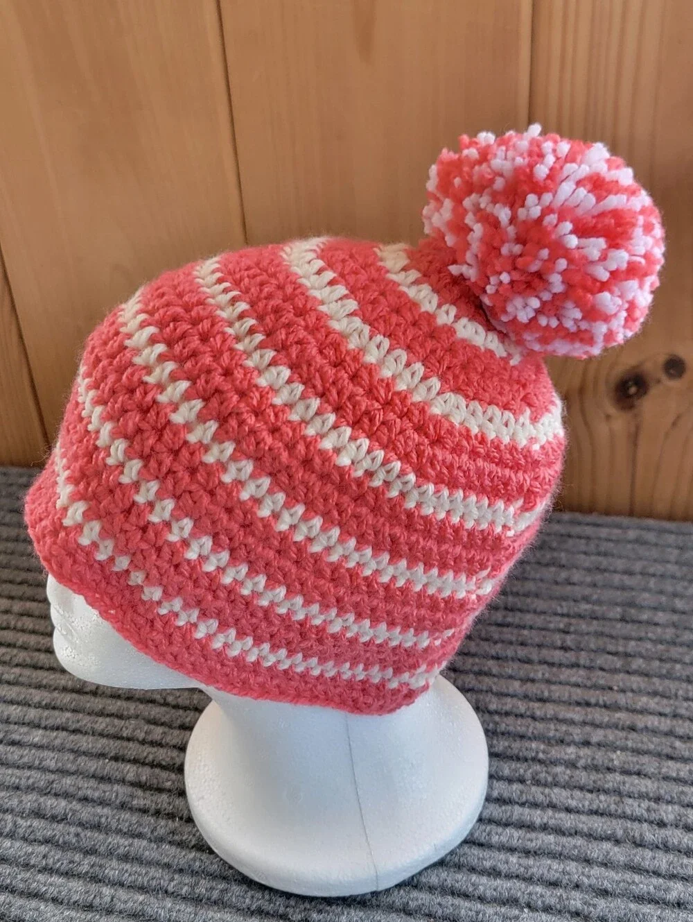 Adult Winter Crochet Hat With Pom Pom